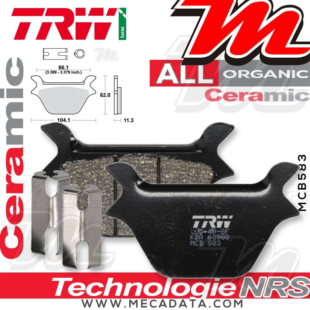 Plaquettes de frein Arrière ~ TRW Lucas MCB 583 