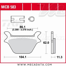 Plaquettes de frein Arrière ~ TRW Lucas MCB 583 