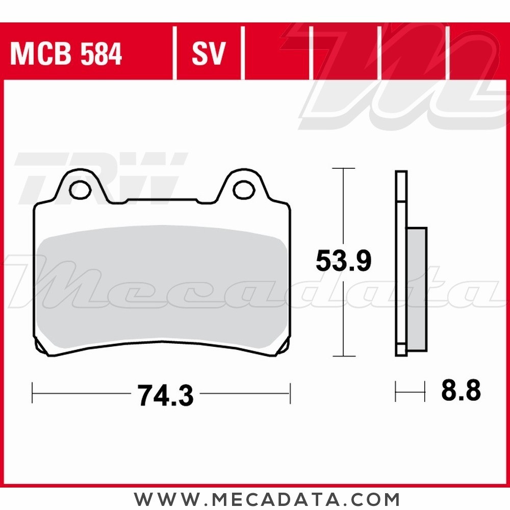 Plaquettes de frein Avant ~ TRW Lucas MCB 584 SV 