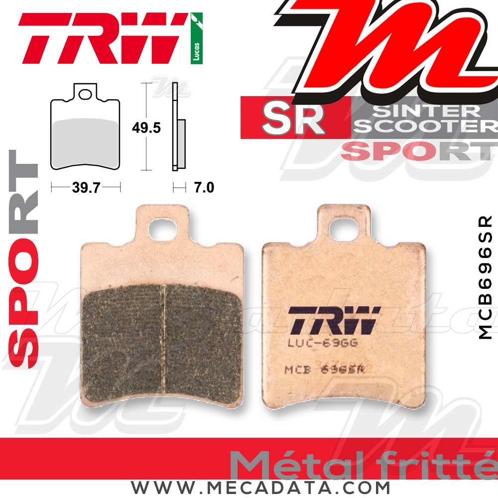 Plaquettes de frein Avant ~ TRW Lucas MCB 696 SR 