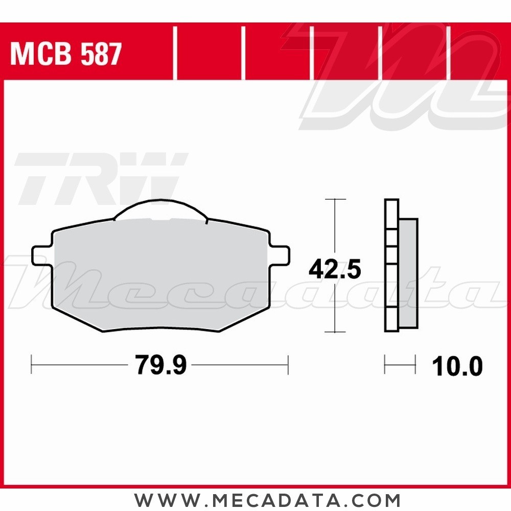 Plaquettes de frein Avant ~ TRW Lucas MCB 587 