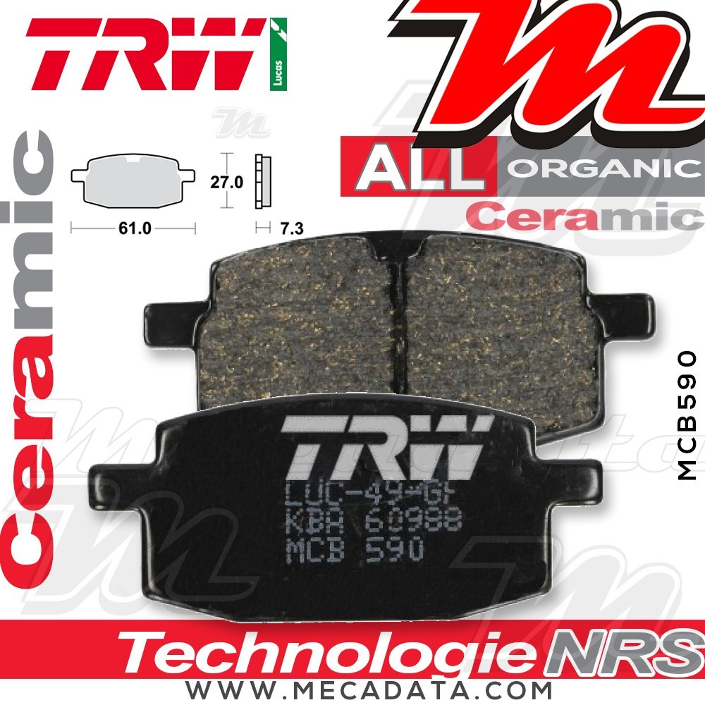 Plaquettes de frein Avant ~ TRW Lucas MCB 590 