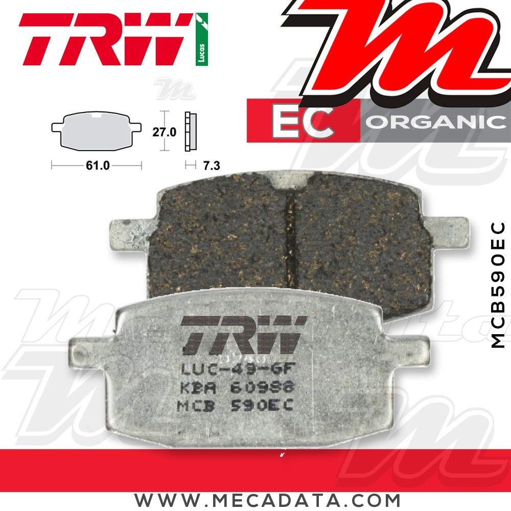 Plaquettes de frein Avant ~ TRW Lucas MCB 590 EC 