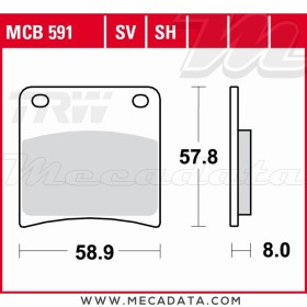 Plaquettes de frein Avant ~ TRW Lucas MCB 591 SV 