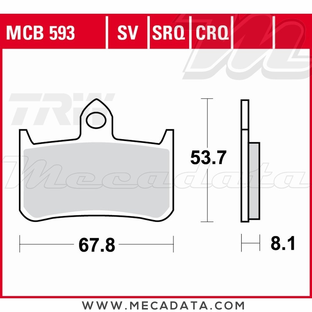 Plaquettes de frein Avant ~ TRW Lucas MCB 593 SV 