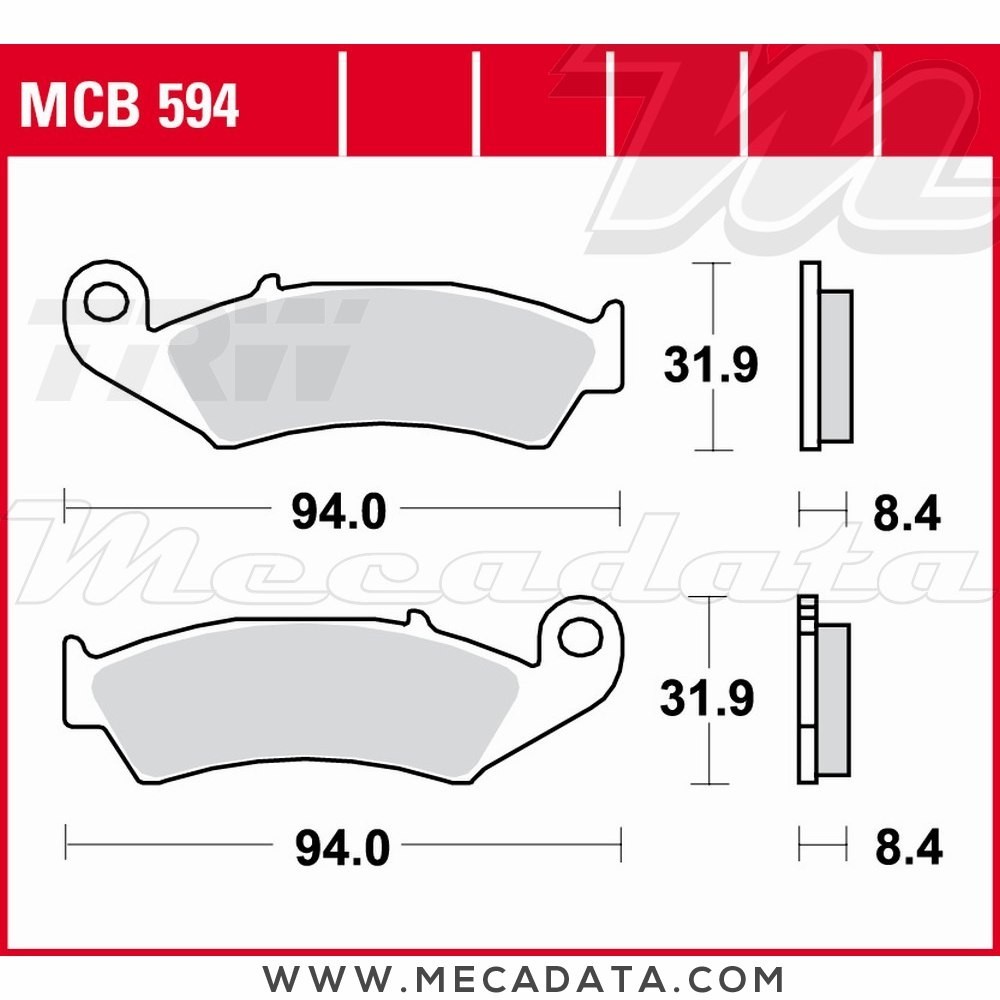 Plaquettes de frein Arrière ~ TRW Lucas MCB 594 