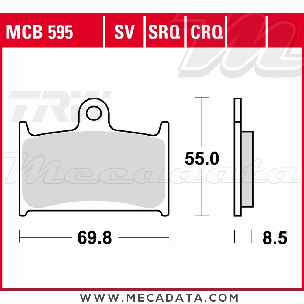 Plaquettes de frein Avant ~ TRW Lucas MCB 595 