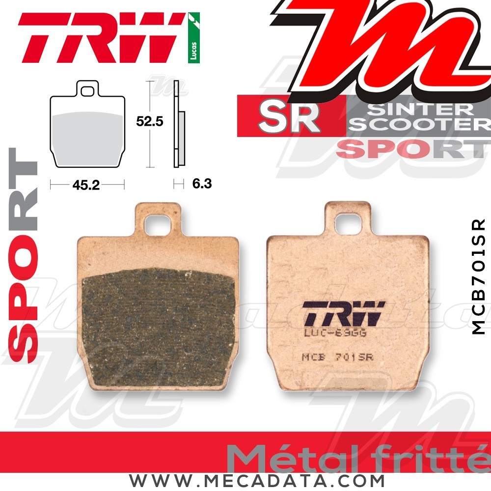 Plaquettes de frein Avant ~ TRW Lucas MCB 701 SR 