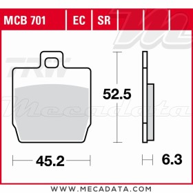 Plaquettes de frein Avant ~ TRW Lucas MCB 701 SR 