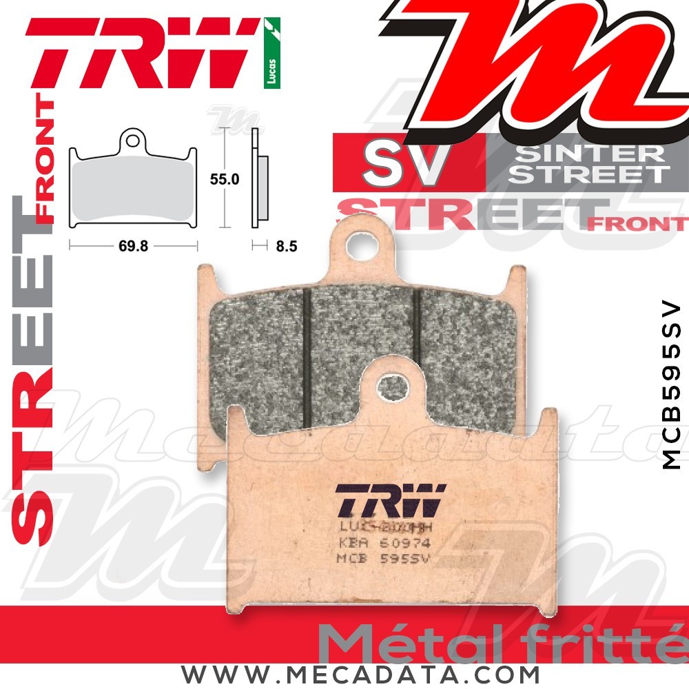 Plaquettes de frein Avant ~ TRW Lucas MCB 595 SV 