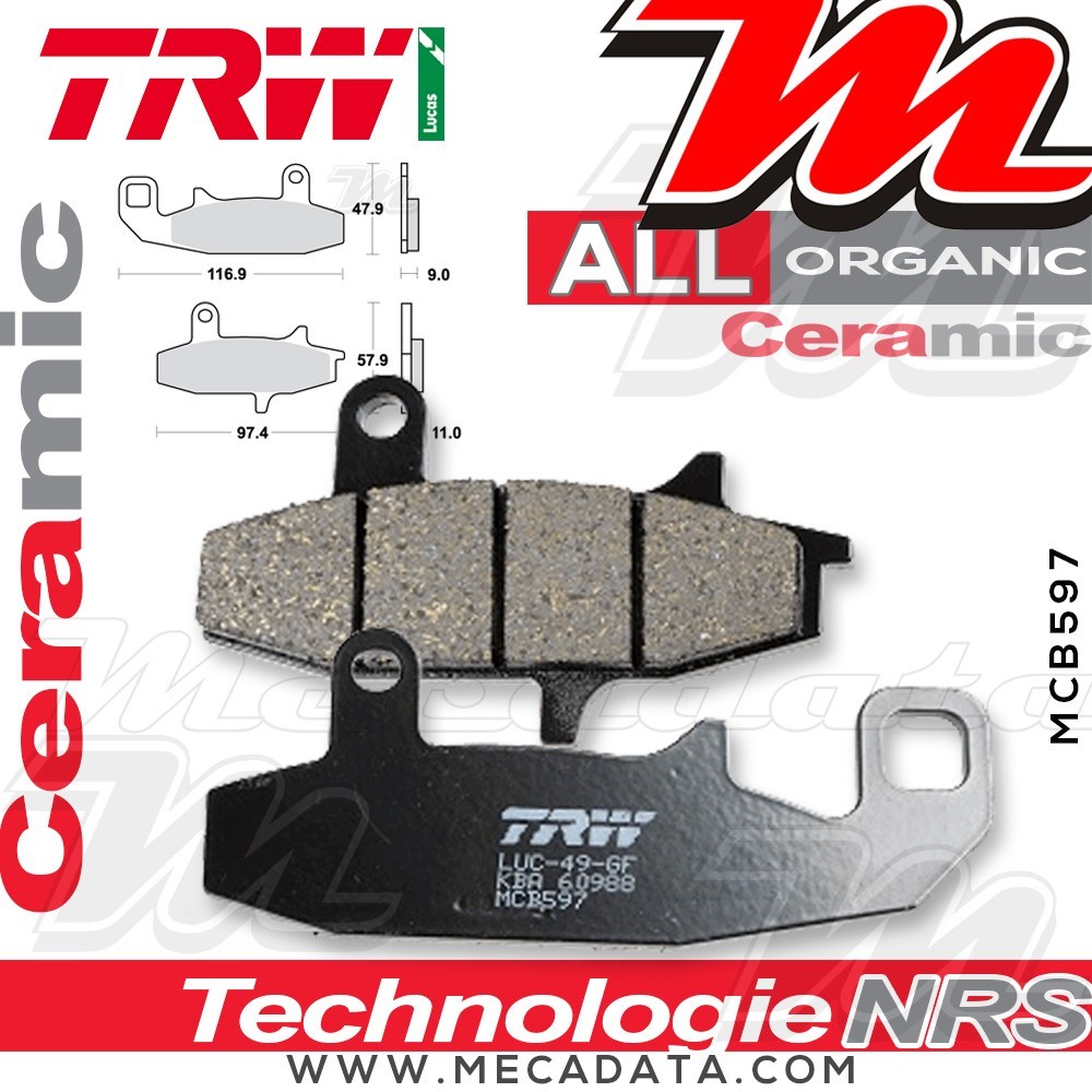 Plaquettes de frein Avant ~ TRW Lucas MCB 597 