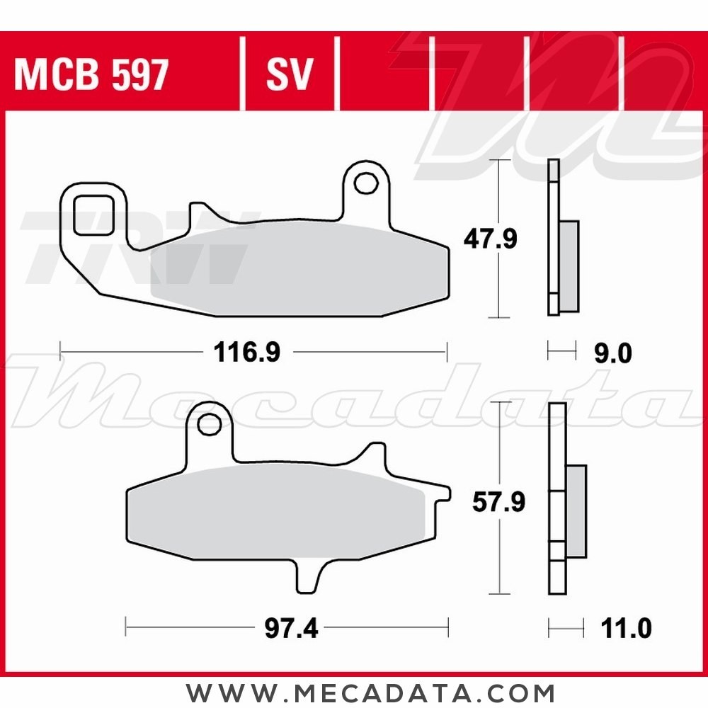 Plaquettes de frein Avant ~ TRW Lucas MCB 597 