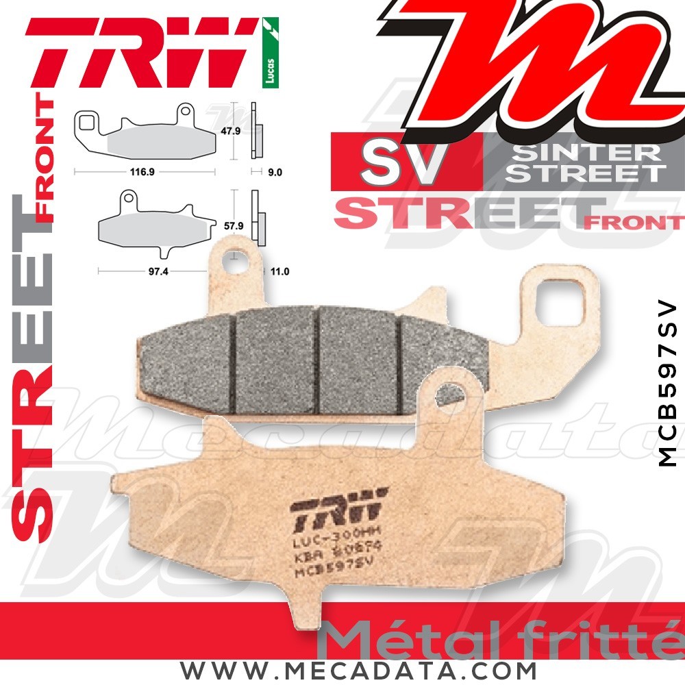 Plaquettes de frein Avant ~ TRW Lucas MCB 597 SV 