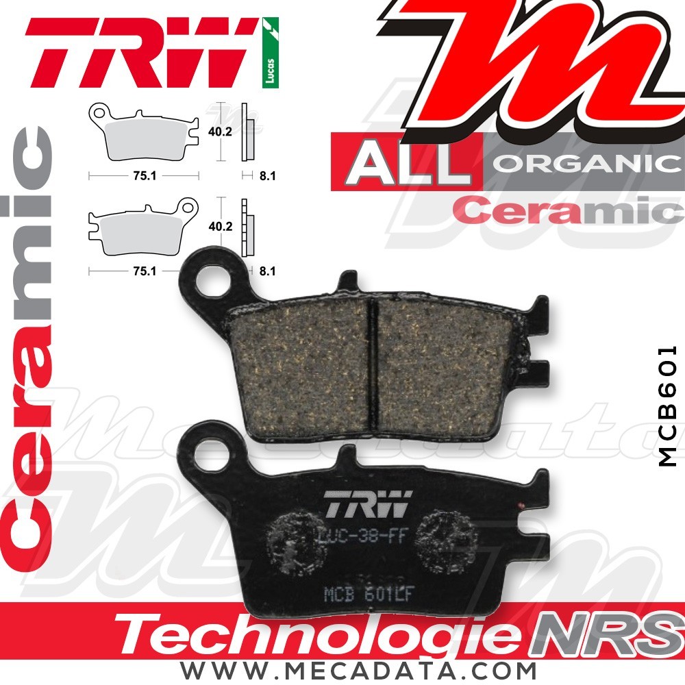 Plaquettes de frein Arrière ~ TRW Lucas MCB 601 