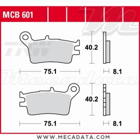 Plaquettes de frein Arrière ~ TRW Lucas MCB 601 