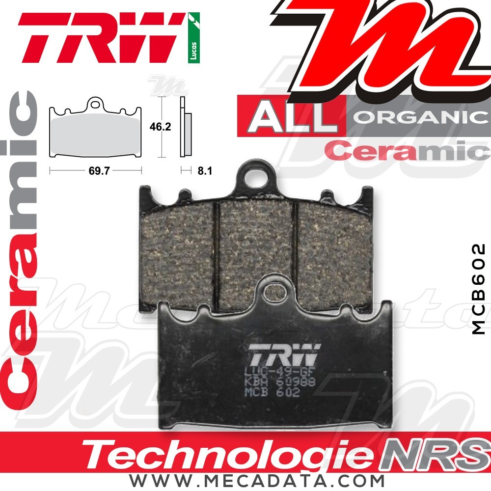 Plaquettes de frein Avant ~ TRW Lucas MCB 602 