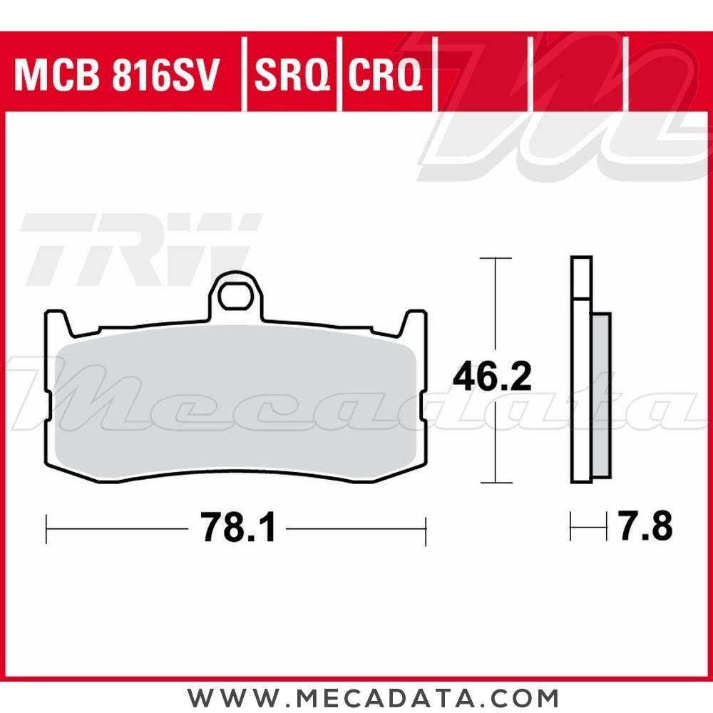 Plaquettes de frein Avant ~ TRW Lucas MCB 816 CRQ 