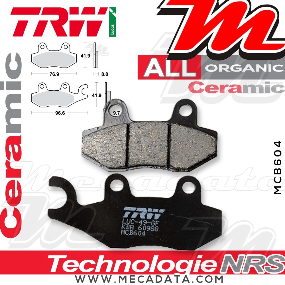 Plaquettes de frein Avant ~ TRW Lucas MCB 604 