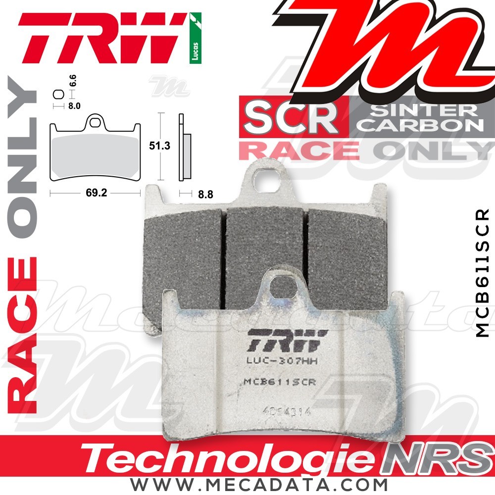 Plaquettes de frein Avant ~ TRW Lucas MCB 611 SCR 