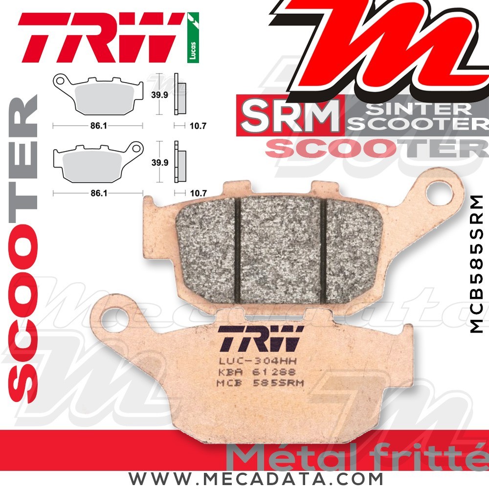 Plaquettes de frein Arrière ~ TRW Lucas MCB 585 SRM 