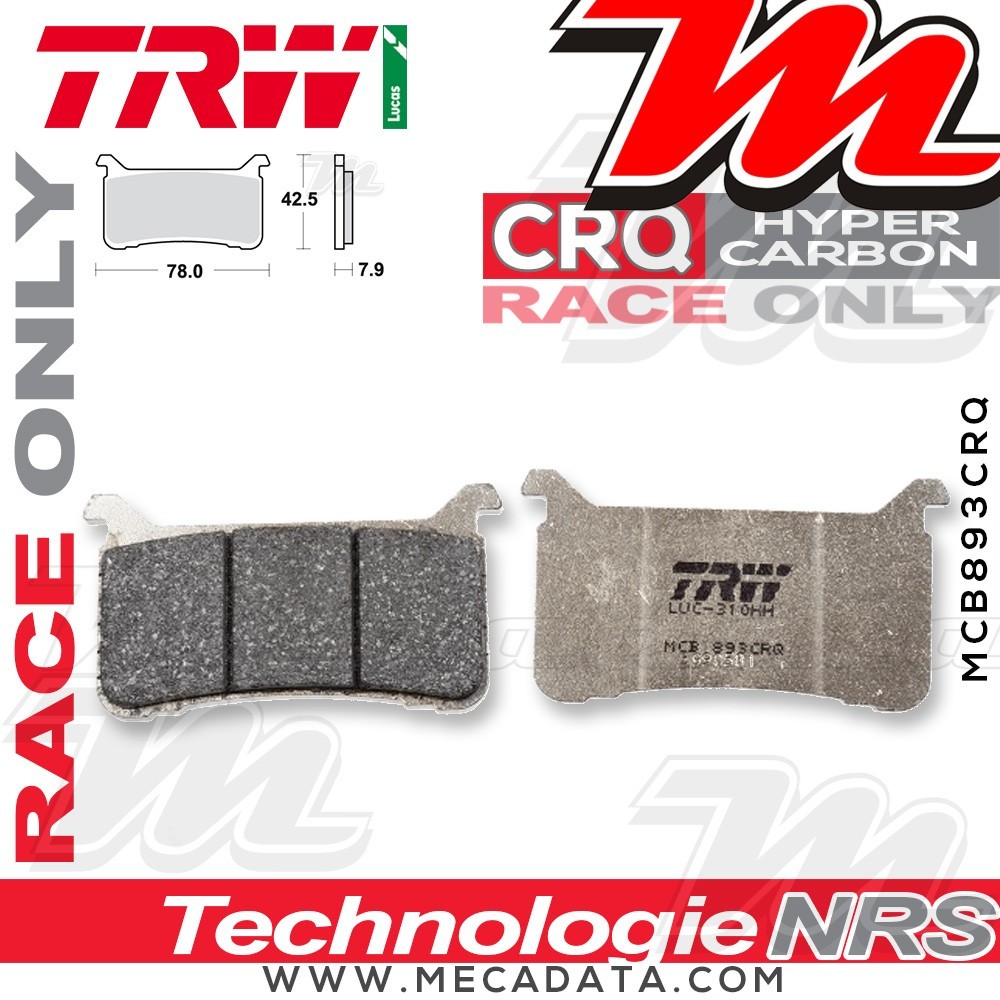 Plaquettes de frein Avant ~ TRW Lucas MCB 893 CRQ 