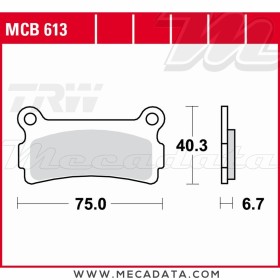 Plaquettes de frein Arrière ~ TRW Lucas MCB 613 