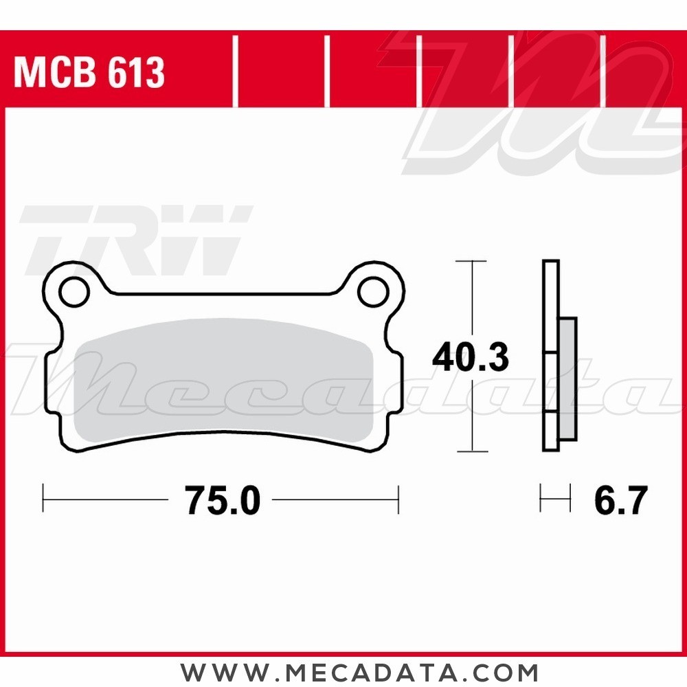Plaquettes de frein Arrière ~ TRW Lucas MCB 613 