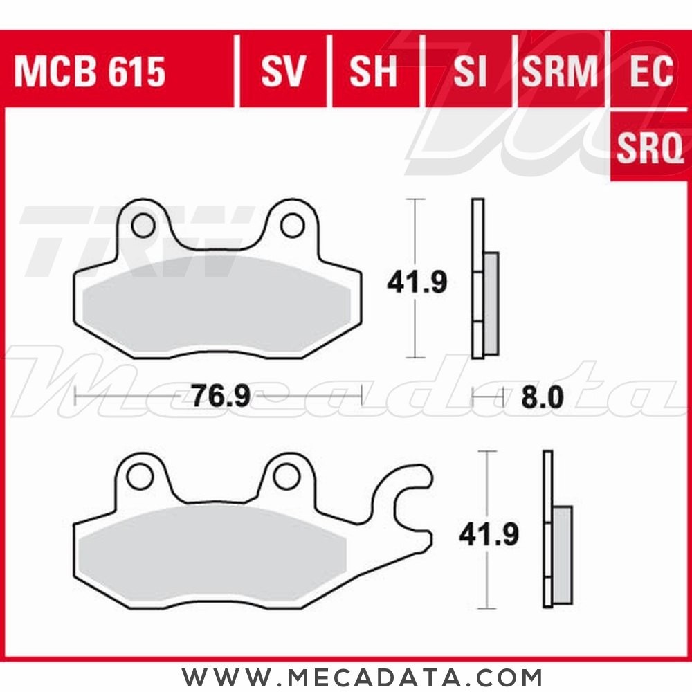 Plaquettes de frein Avant ~ TRW Lucas MCB 615 