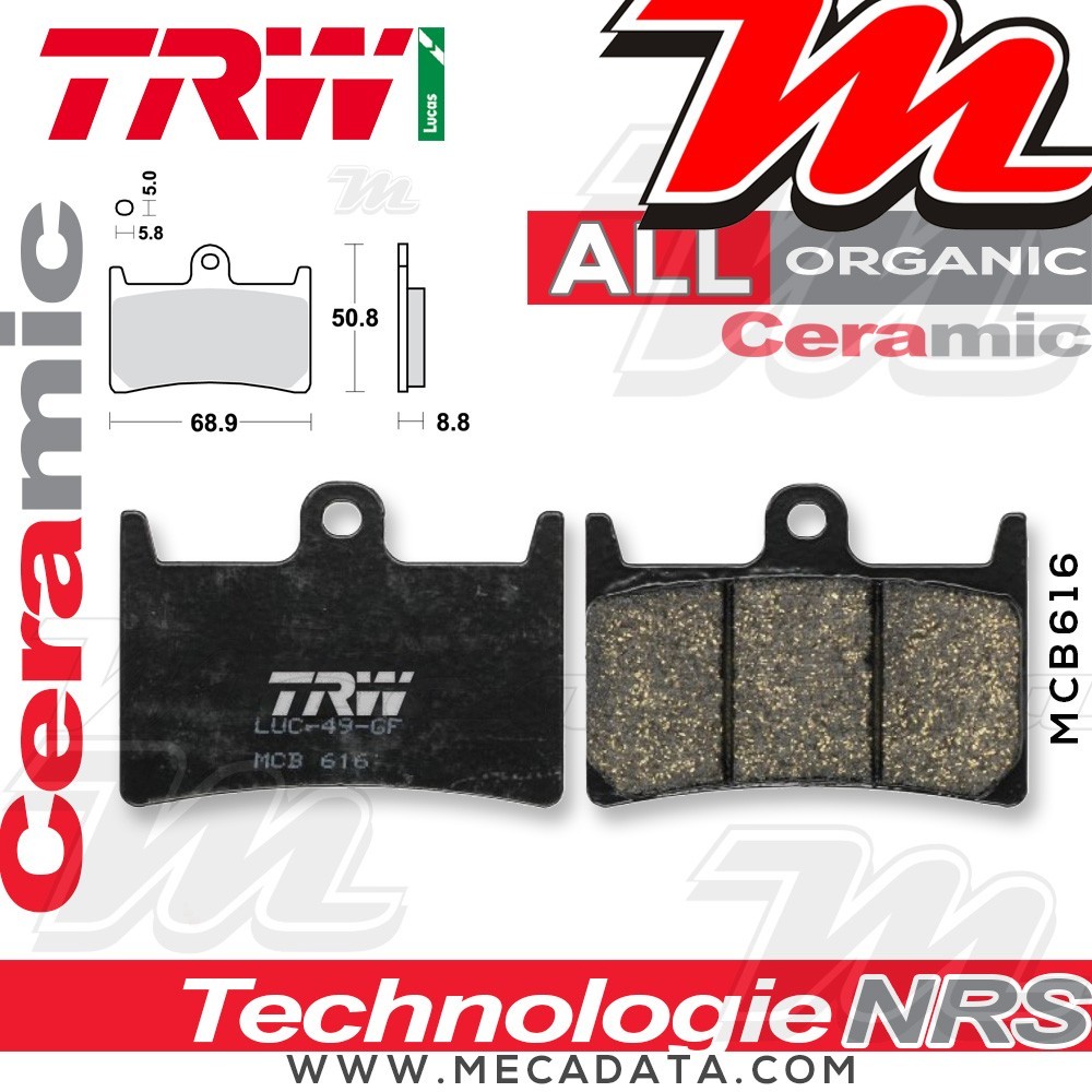 Plaquettes de frein Arrière ~ TRW Lucas MCB 616 