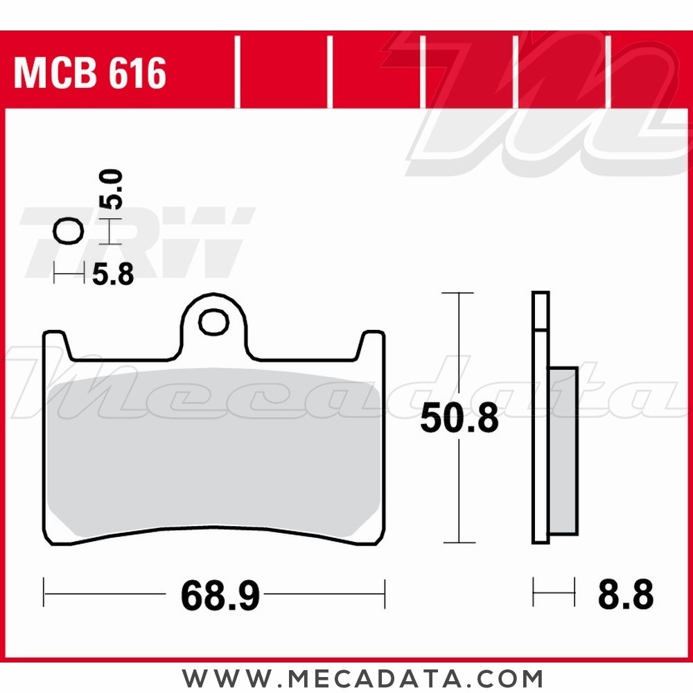 Plaquettes de frein Arrière ~ TRW Lucas MCB 616 