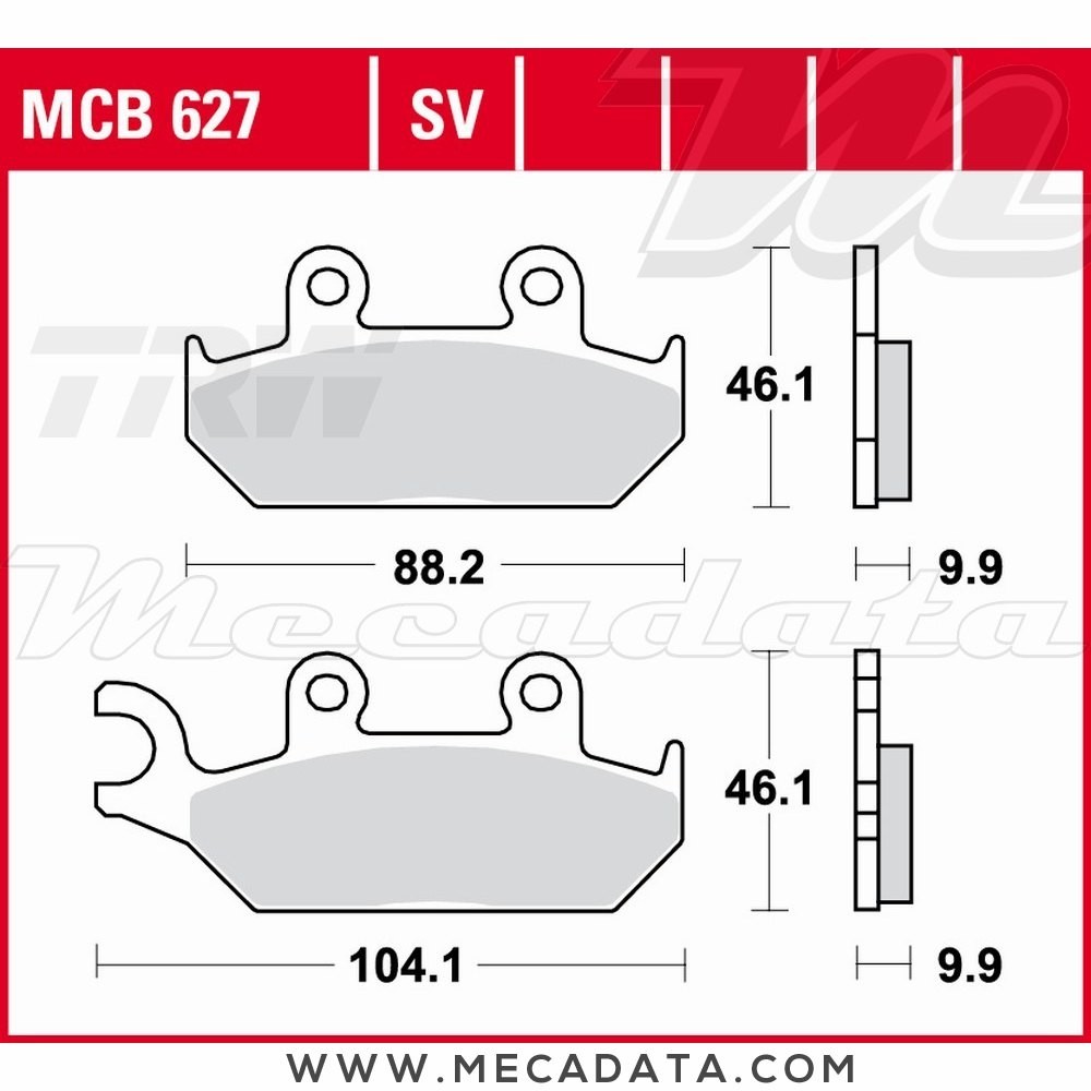 Plaquettes de frein Avant ~ TRW Lucas MCB 627 