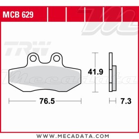 Plaquettes de frein Avant ~ TRW Lucas MCB 629 