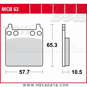 Plaquettes de frein Arrière ~ TRW Lucas MCB 63 