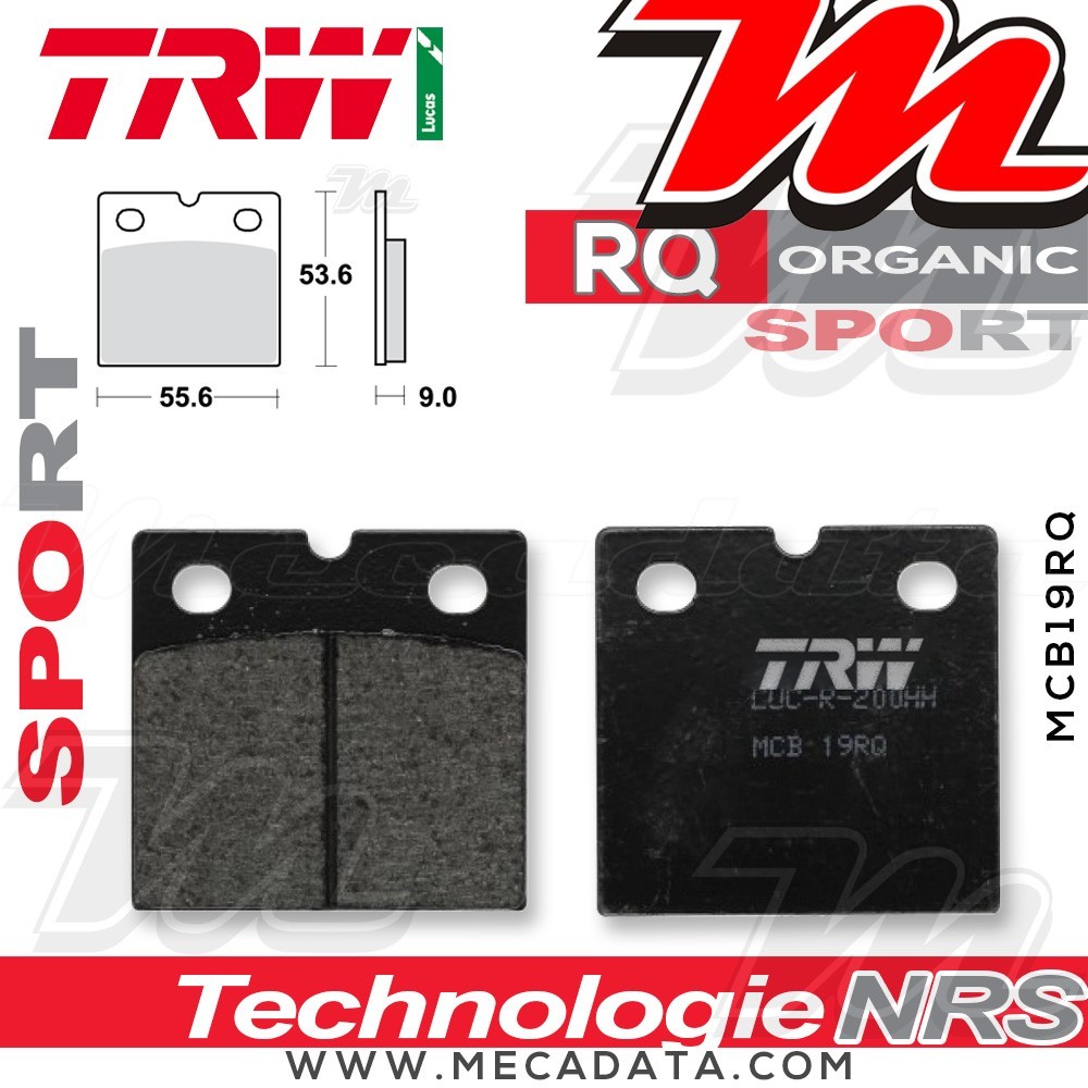 Plaquettes de frein Avant ~ TRW Lucas MCB 19 RQ 