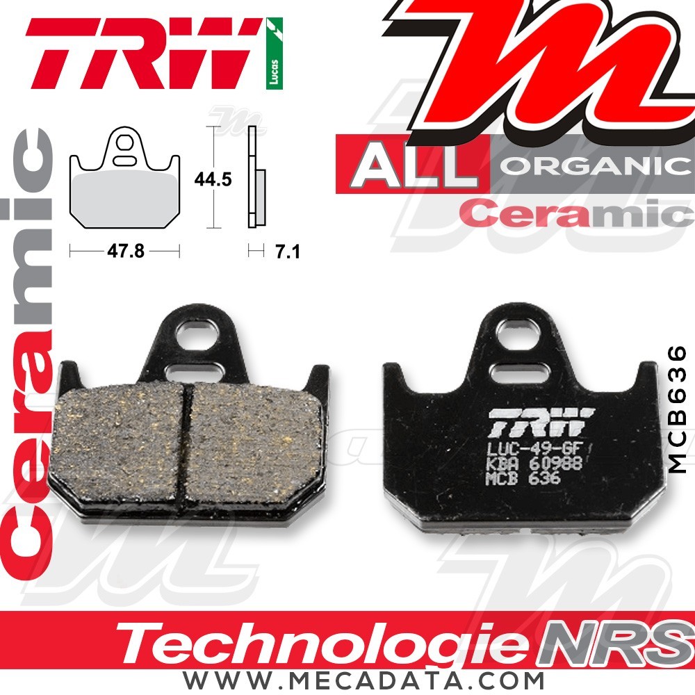 Plaquettes de frein Arrière ~ TRW Lucas MCB 636 