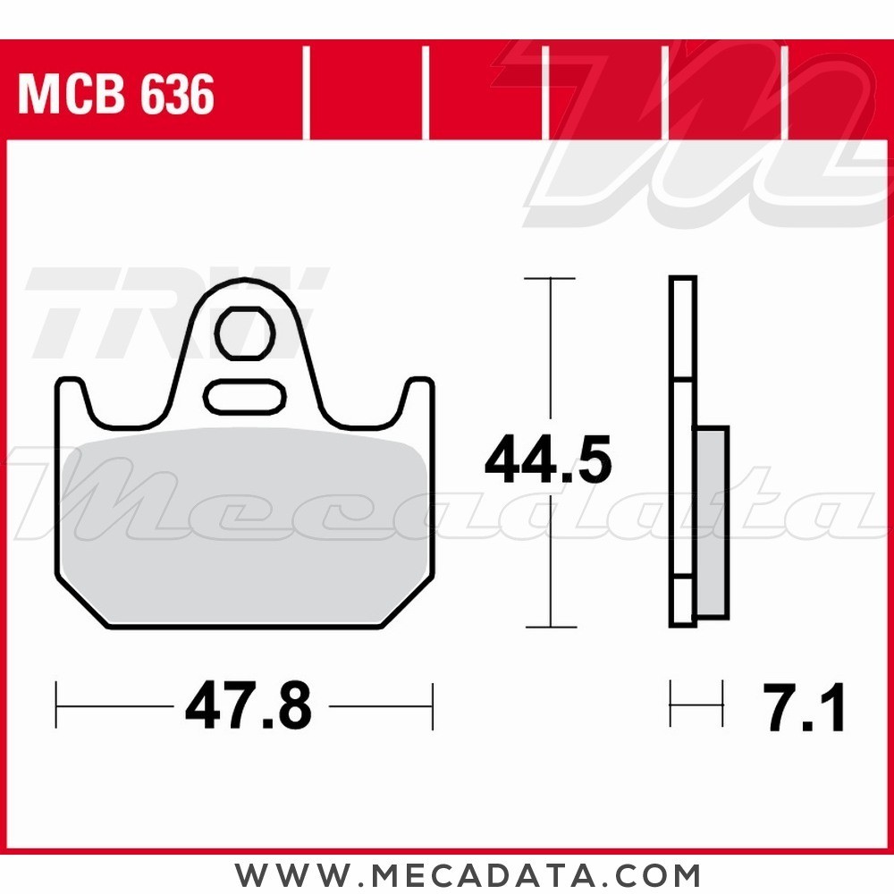 Plaquettes de frein Arrière ~ TRW Lucas MCB 636 