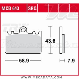 Plaquettes de frein Avant ~ TRW Lucas MCB 643 