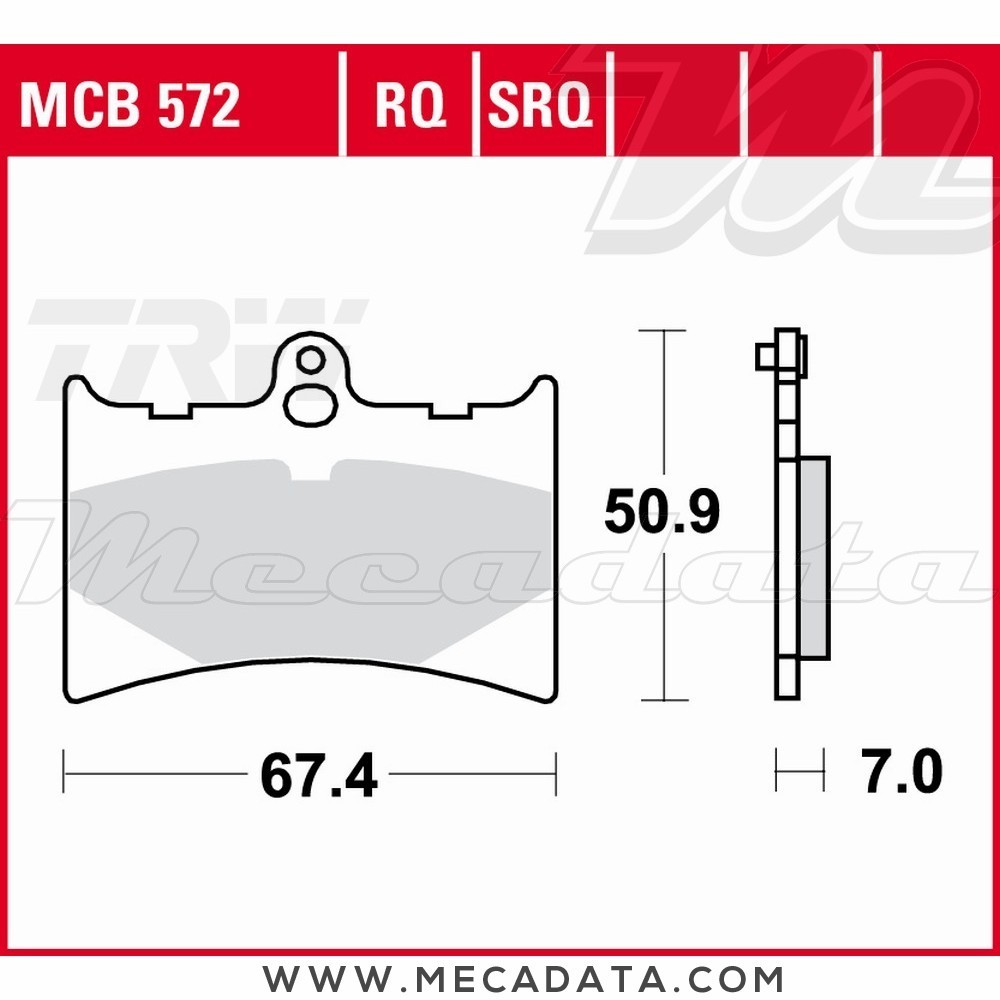 Plaquettes de frein Avant ~ TRW Lucas MCB 572 RQ 