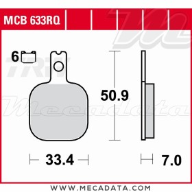 Plaquettes de frein Arrière ~ TRW Lucas MCB 633 RQ 