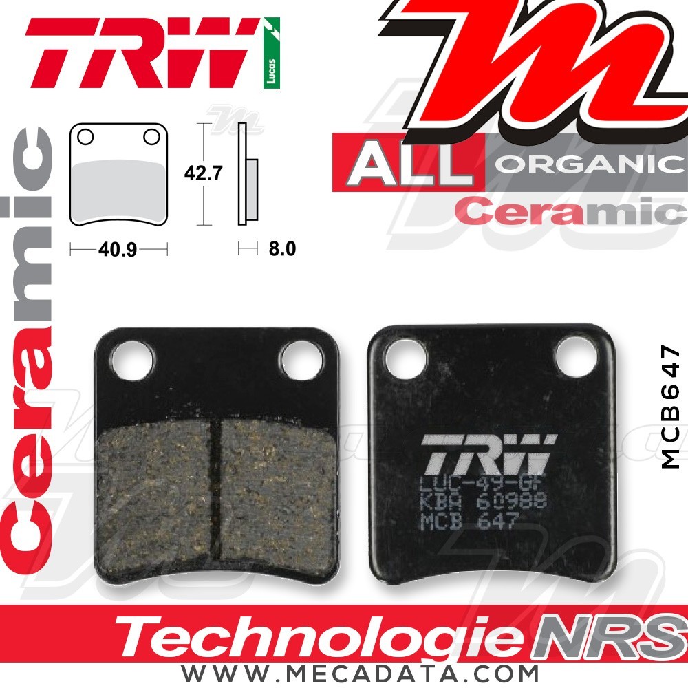 Plaquettes de frein Avant ~ TRW Lucas MCB 647 
