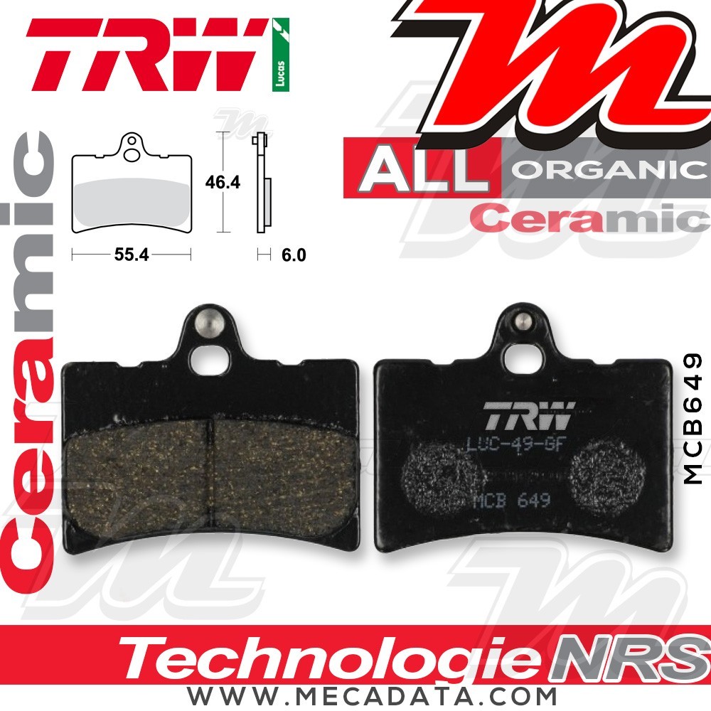 Plaquettes de frein Arrière ~ TRW Lucas MCB 649 
