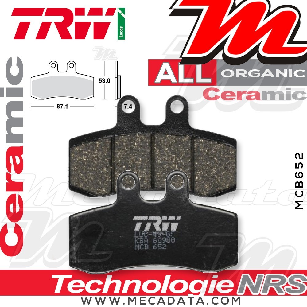 Plaquettes de frein Avant ~ TRW Lucas MCB 652 