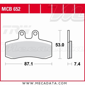 Plaquettes de frein Avant ~ TRW Lucas MCB 652 