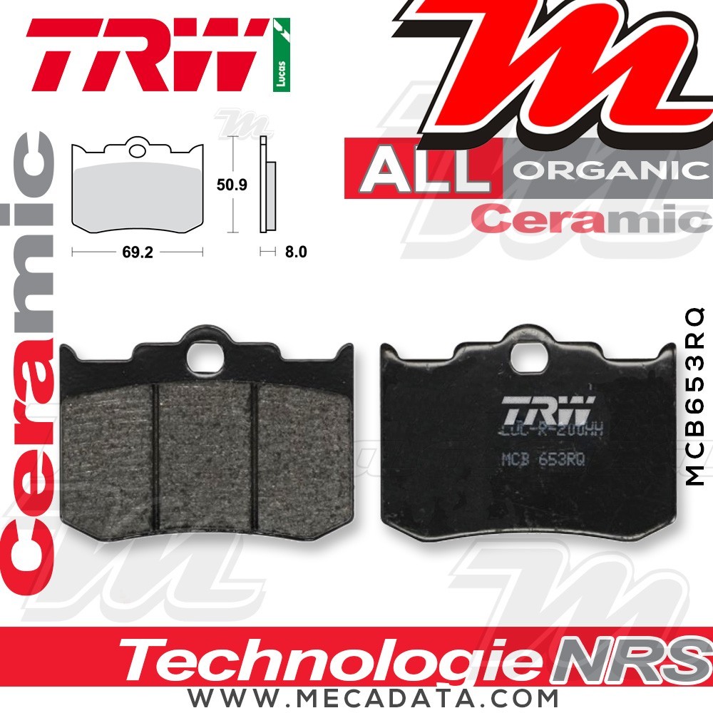 Plaquettes de frein Arrière ~ TRW Lucas MCB 653 RQ 