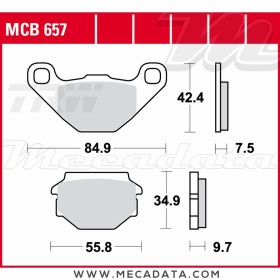 Plaquettes de frein Arrière ~ TRW Lucas MCB 657 