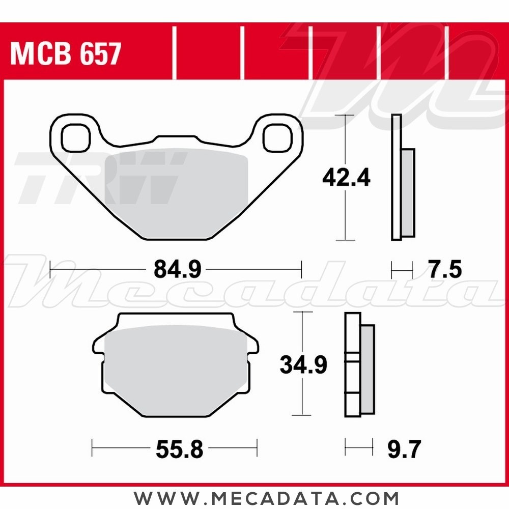 Plaquettes de frein Arrière ~ TRW Lucas MCB 657 
