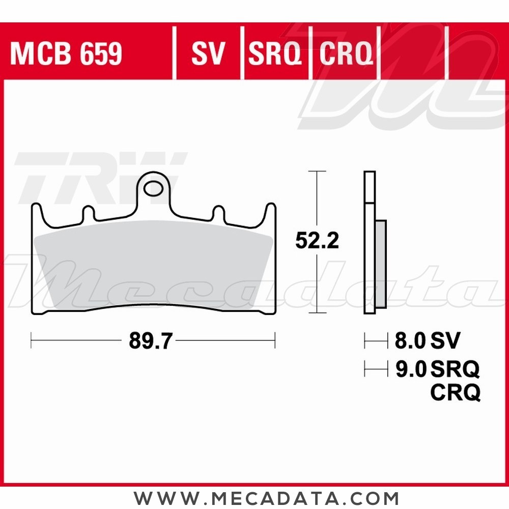 Plaquettes de frein Avant ~ TRW Lucas MCB 659 SV 