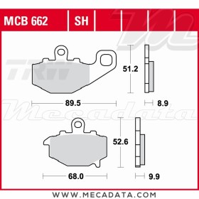 Plaquettes de frein Arrière ~ TRW Lucas MCB 662 