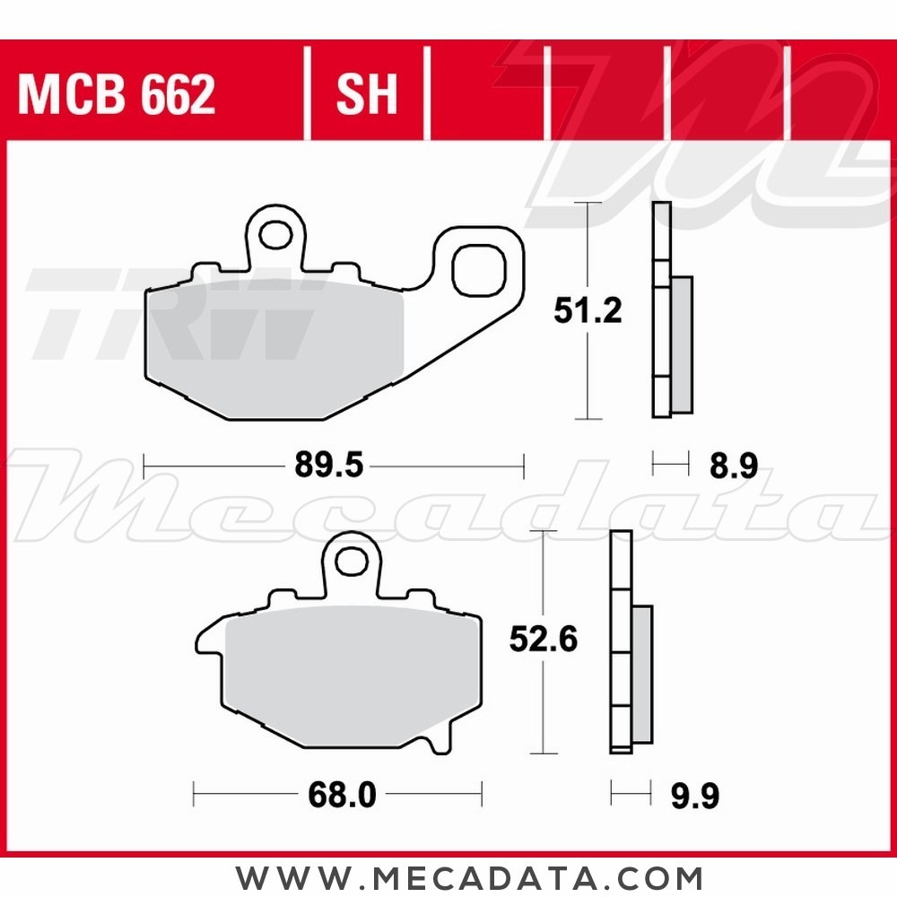 Plaquettes de frein Arrière ~ TRW Lucas MCB 662 SH 