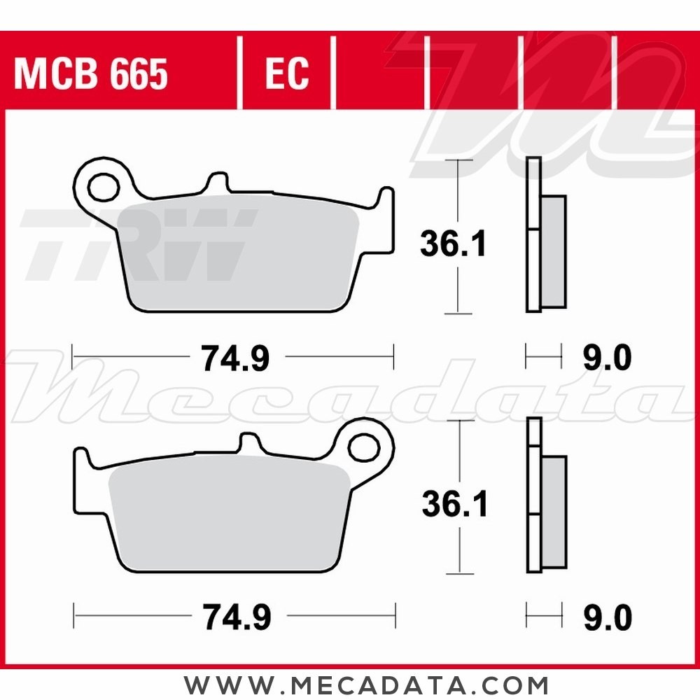 Plaquettes de frein Avant ~ TRW Lucas MCB 665 